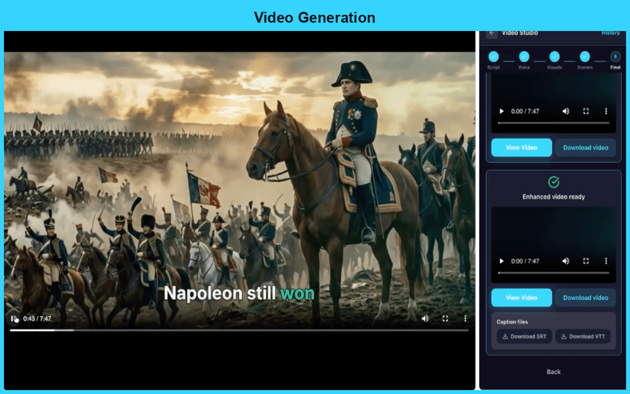 Flow Studio framed video-generation workflow beside Google Flow