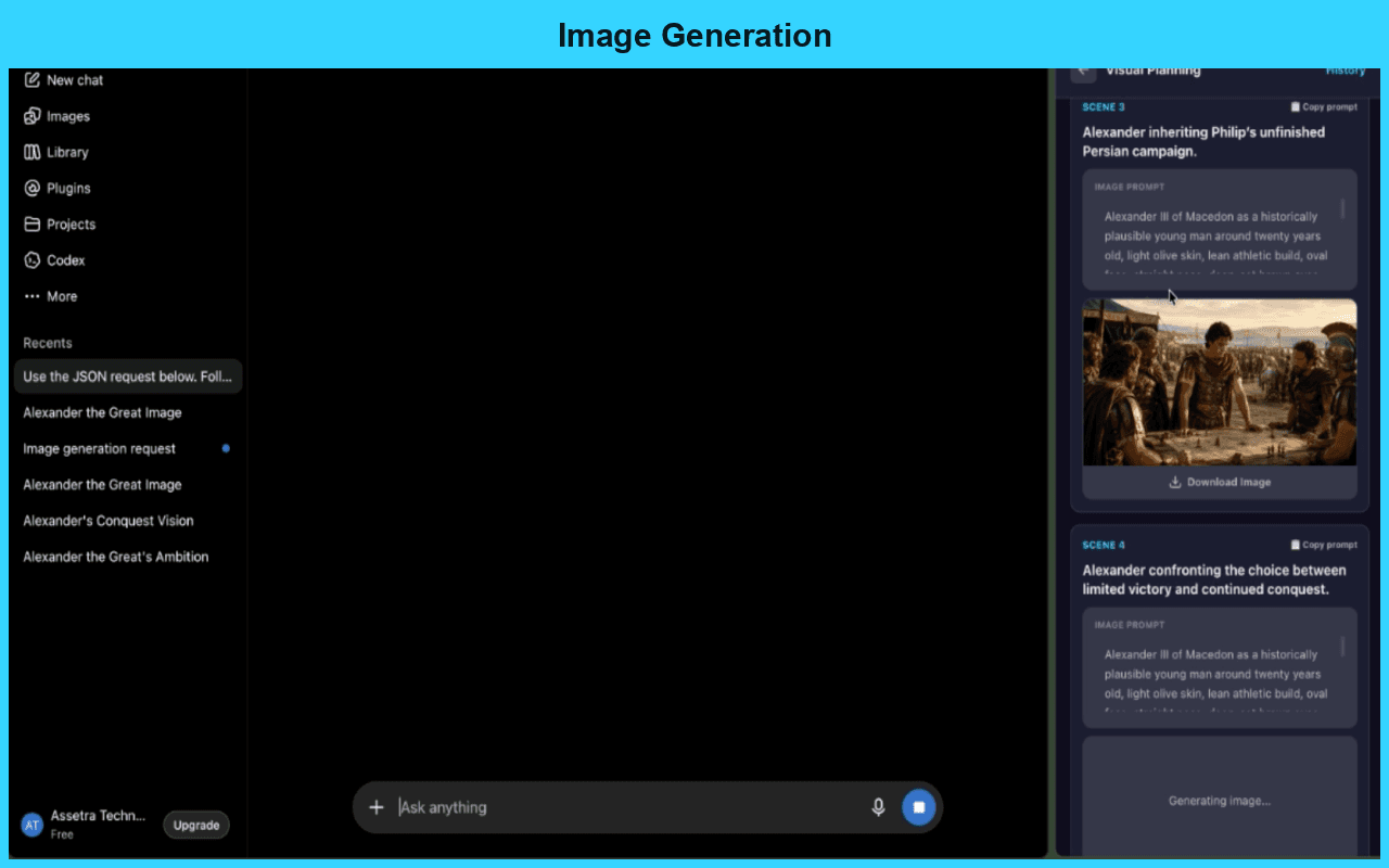 ChatGPT Studio framed image-generation workflow